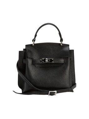 CHEVAL Made In Italy Leather Belted Turn Lock Satchel